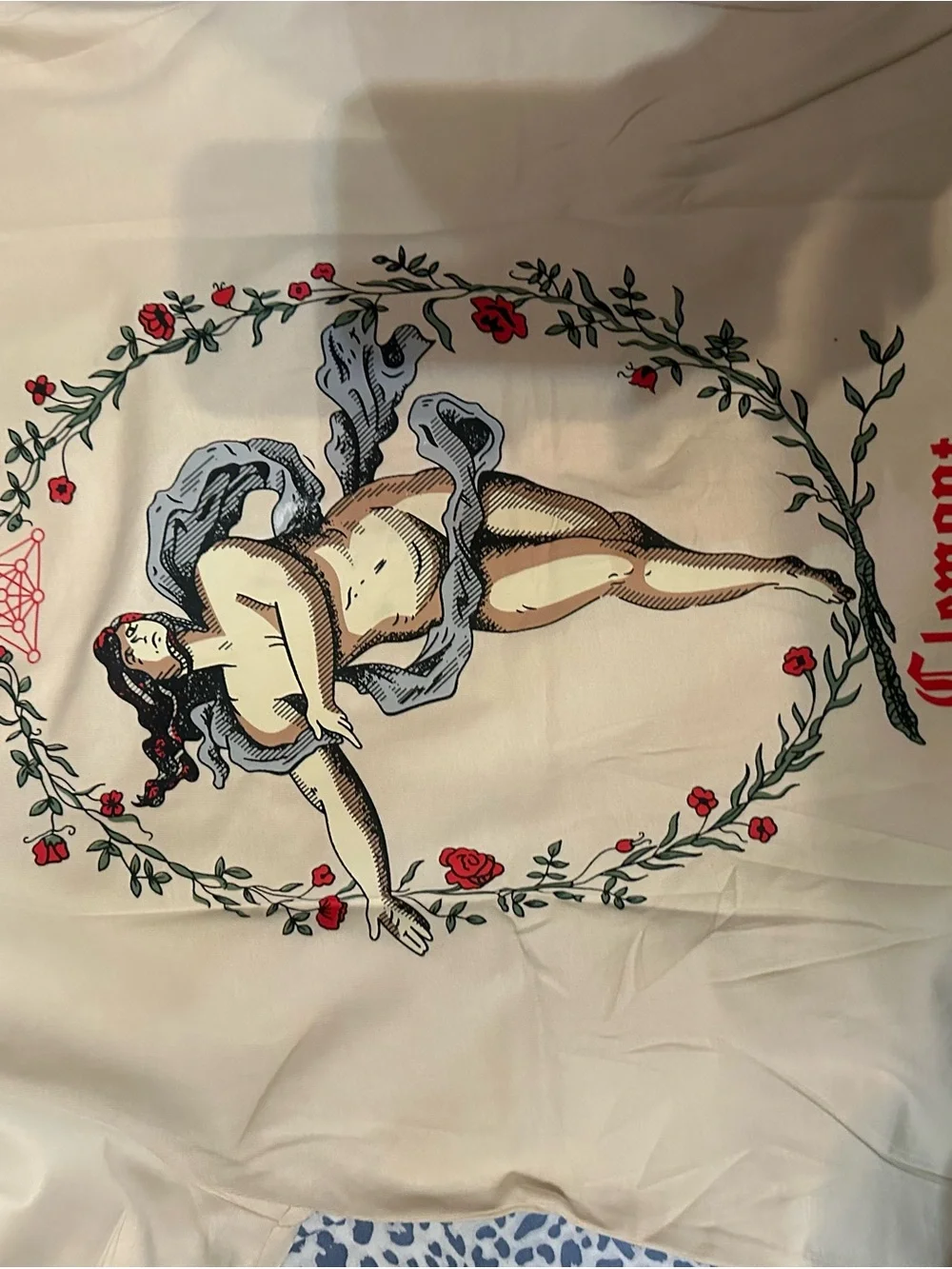 Lemon Cream Tee with Red Clemont Logo